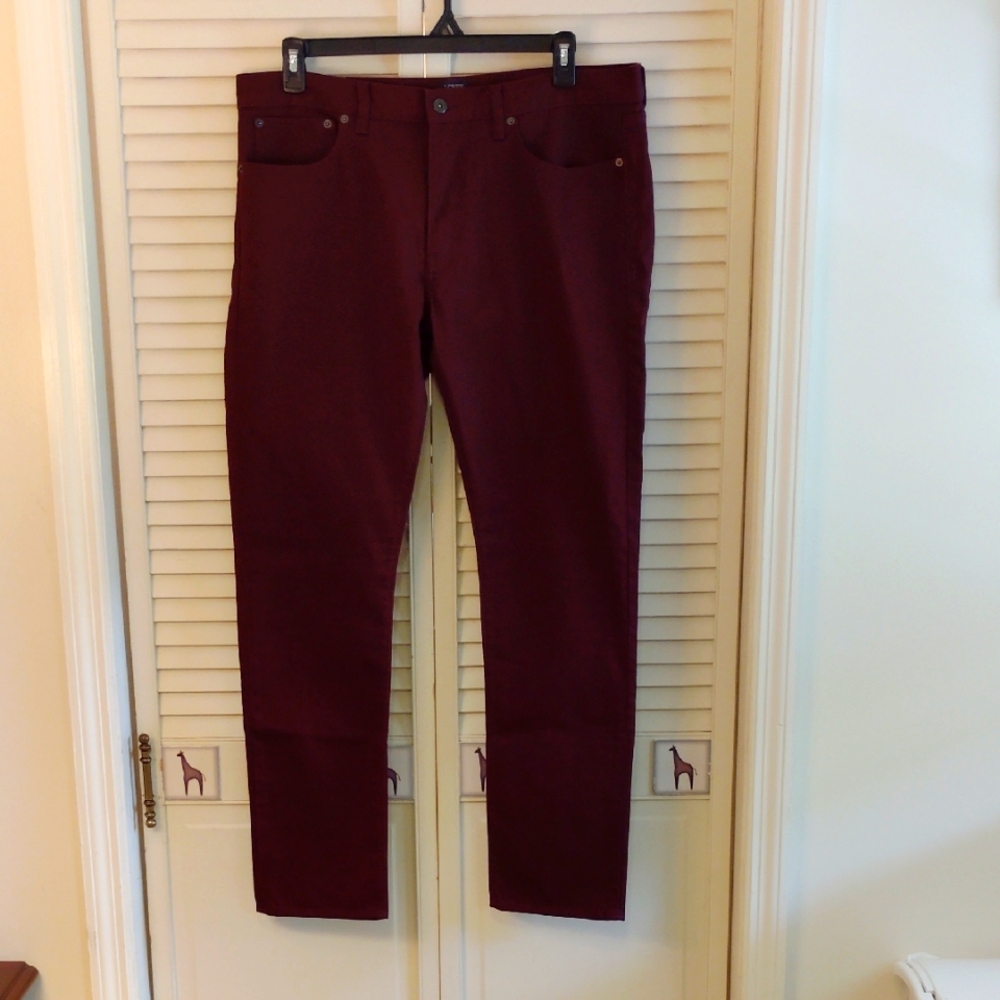 J. Crew Deep Red Slim-Fit Pants